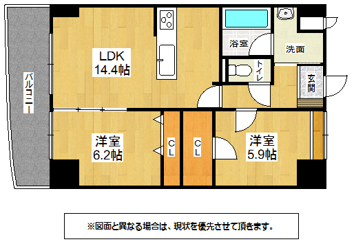 DAZZLE霧ヶ丘 DAZZLE霧ヶ丘703号　間取り（カラー）