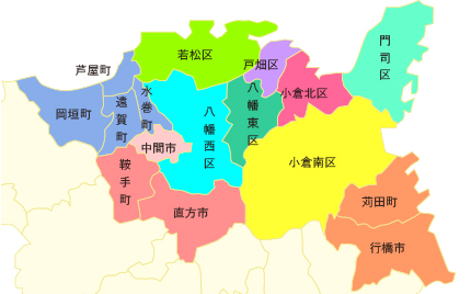 北九州の地図