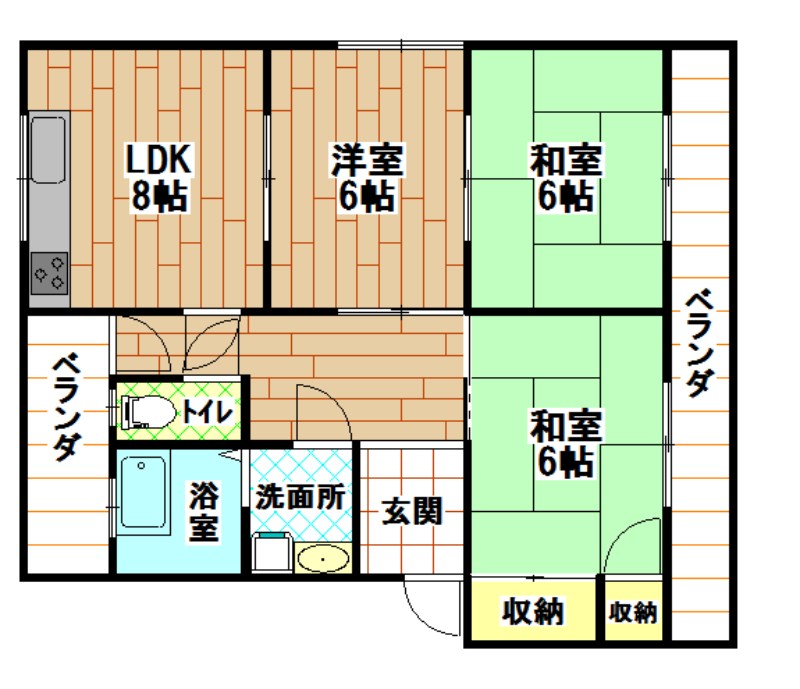 グローヴ行橋C棟 間取り