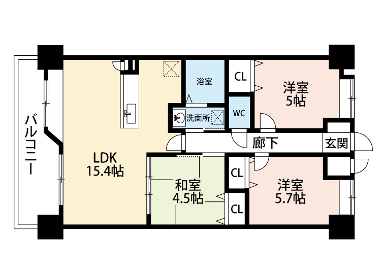 ソレアード苅田 間取り