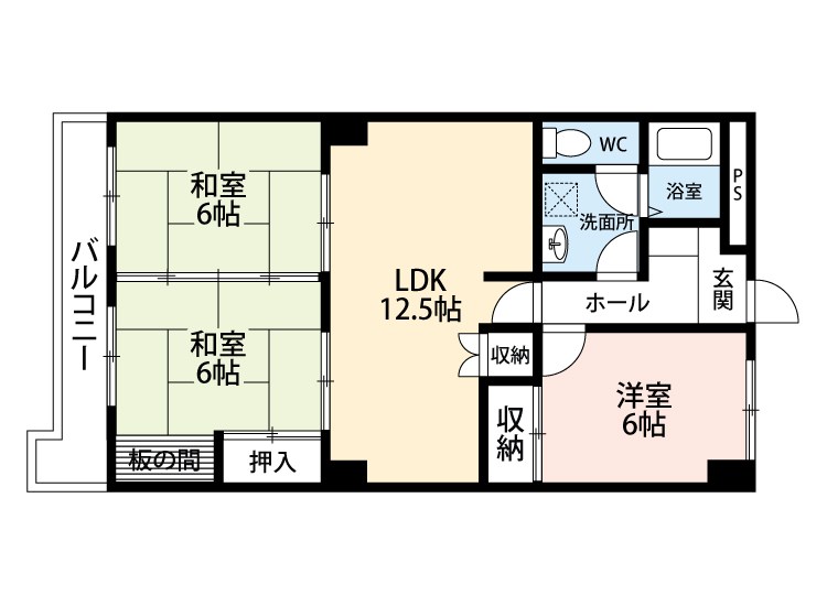 サンライフ三萩野B棟 間取り