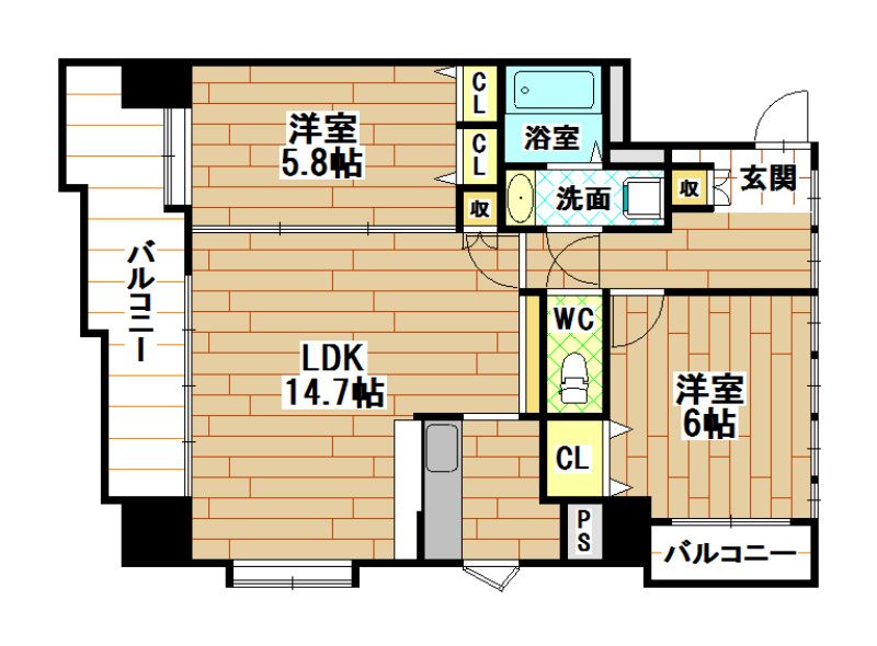 ニューサンリバー12番館 間取り