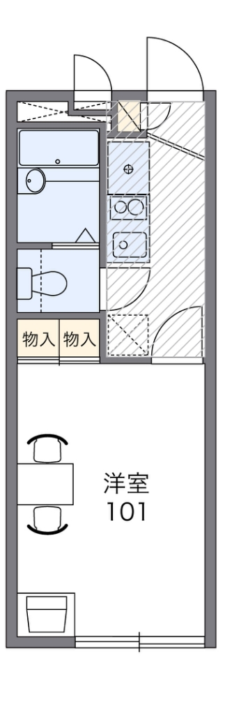 レオパレスシャローム 代表的な間取のため実際の間取とは異なる場合があります