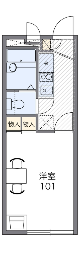 レオパレスくろばる 代表的な間取のため実際の間取とは異なる場合があります