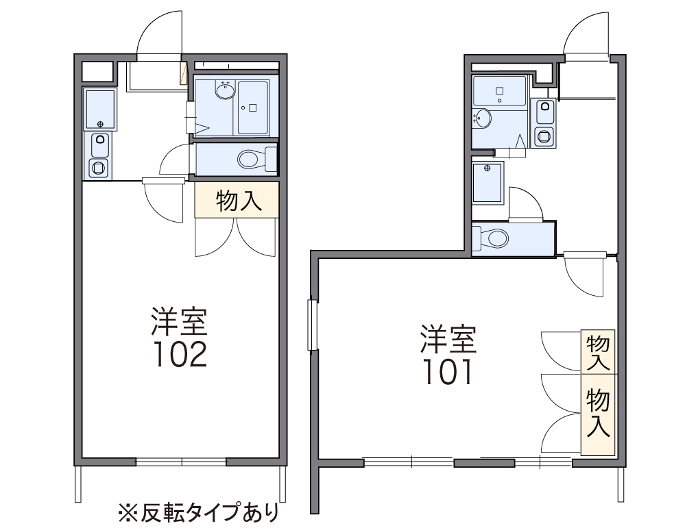レオパレスモリタⅡ 代表的な間取のため実際の間取とは異なる場合があります