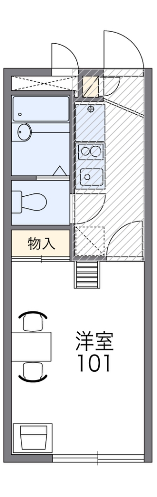 レオパレスエスポワール 代表的な間取のため実際の間取とは異なる場合があります