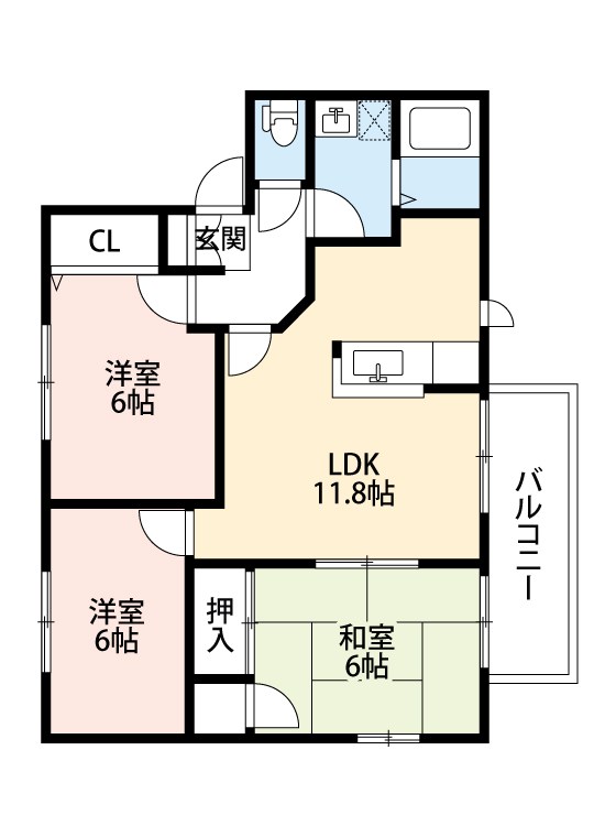 コーポランド津田新町　B棟 間取り