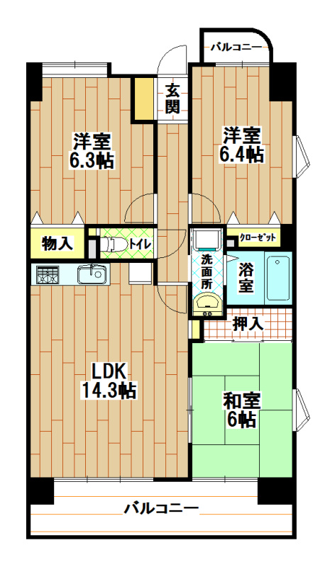 アヌビアス紫川 間取り