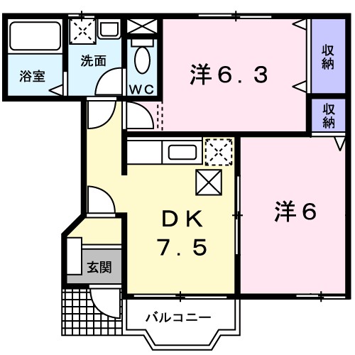 カーサ・サンストーンＡ 間取り