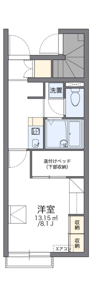 レオパレスヌーボフカサカⅢ 代表的な間取のため実際の間取とは異なる場合があります