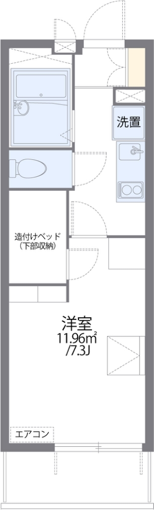 レオパレススカイトレイン 代表的な間取のため実際の間取とは異なる場合があります