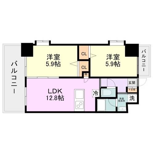 ウイングス三萩野 間取り