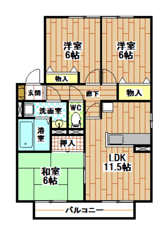 ルネッサンス大里　A棟  間取り