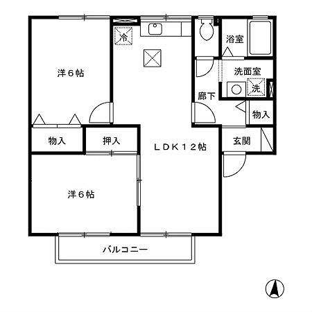 セジュールやつえ　Ａ棟 間取り