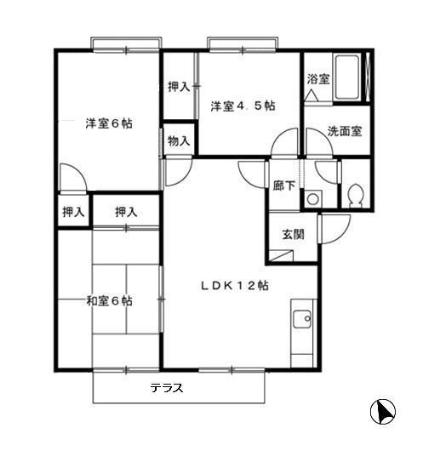 リゾット花房　A棟 間取り