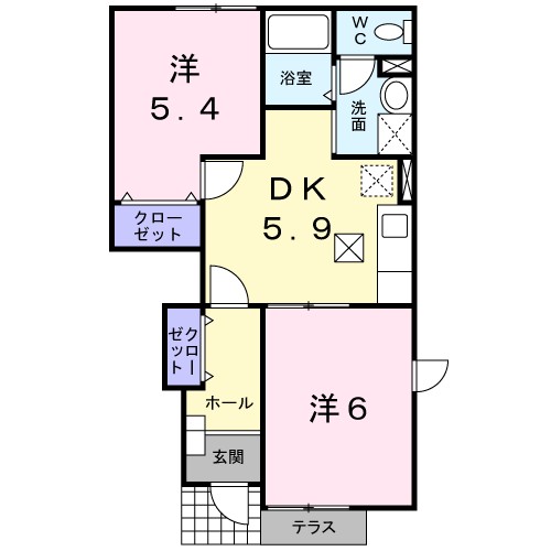 サンリット　ヒルズＡ 間取り