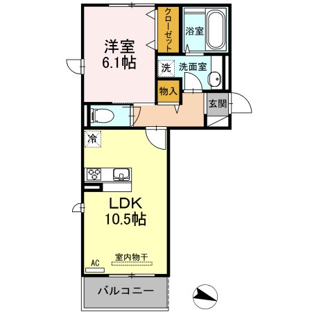 D-roomK＆Y　穴生 間取り