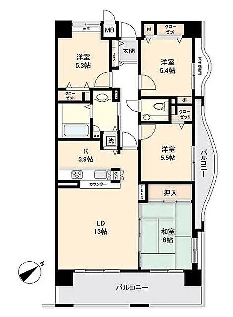 ペルル奈良屋 間取り