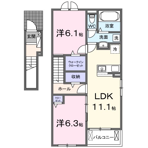 メゾン　ド　ジュネス　Ⅲ 間取り