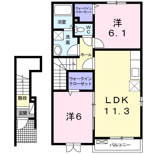 コンフォ－ト八幡　Ⅱ 間取り