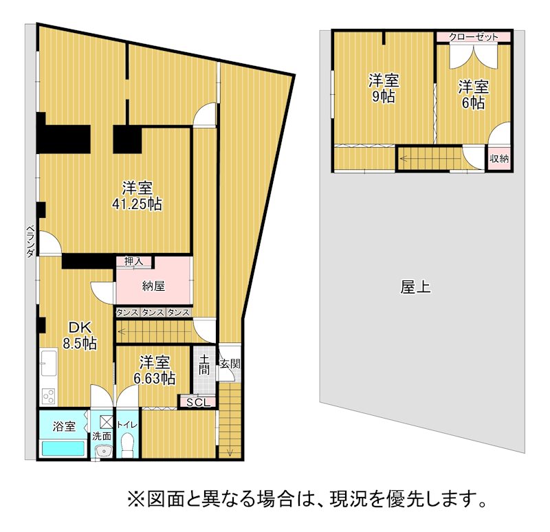 荒生田三丁目３番店舗付き住居 間取り