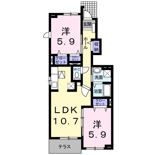 ブライトーＵ　Ｂ 間取り